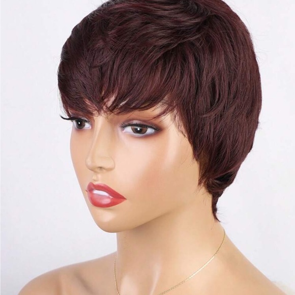 Short Burgundy Wig for Women - Picture 3 of 7